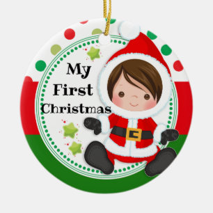 Santa Baby My First 1st Christmas Ceramic Ornament