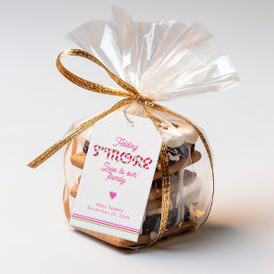 Santa Baby Pink Baby Shower S'mores Favour Tags