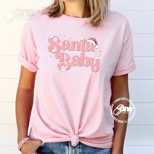 Santa Baby Pink Cute Christmas  T-Shirt (Creator Uploaded)