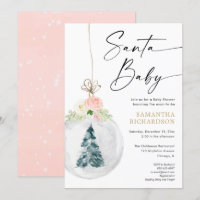 Santa Baby Pink gold Christmas tree baby shower