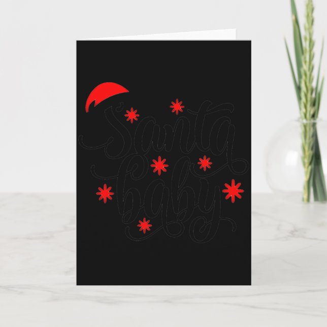 Santa Baby Pregnancy Announcement Christmas Santa  (Front)