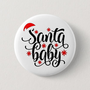 Santa Baby Pregnancy Announcement Christmas Santa 6 Cm Round Badge