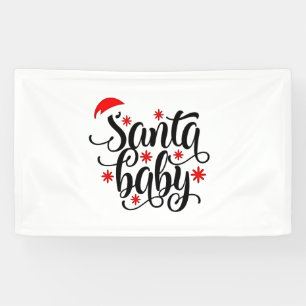 Santa Baby Pregnancy Announcement Christmas Santa Banner