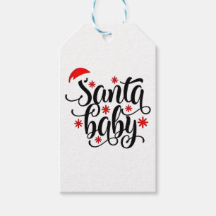 Santa Baby Pregnancy Announcement Christmas Santa Gift Tags