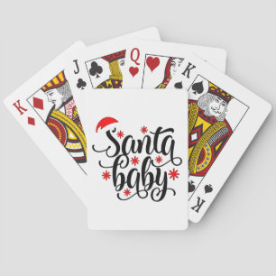 Santa Baby Pregnancy Announcement Christmas Santa Playing Cards