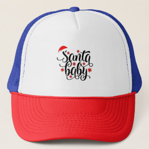 Santa Baby Pregnancy Announcement Christmas Santa Trucker Hat