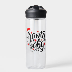 Santa Baby Pregnancy Announcement Christmas Santa Water Bottle