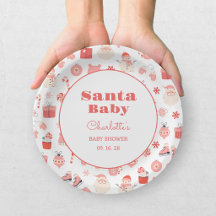 Santa Baby Red and Pink Christmas Baby Shower