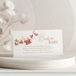 Santa Baby Red Clothes Baby Shower Books for Baby Enclosure Card
