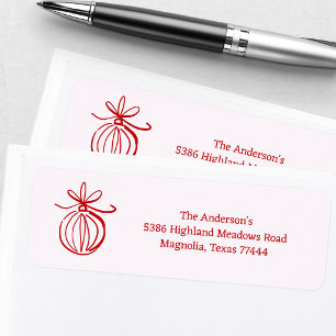 Santa Baby Red Pink Christmas Baby Return Address Label