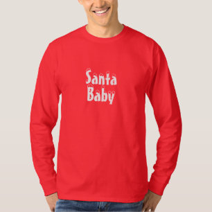 Santa Baby red snow typography cute Christmas T-Shirt
