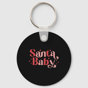 Santa Baby Retro Christmas Tygraphy Toddler  Key Ring
