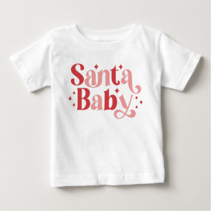 Santa Baby - Retro Christmas Typography Baby T-Shirt