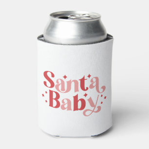 Santa Baby - Retro Christmas Typography Can Cooler