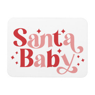 Santa Baby - Retro Christmas Typography Magnet
