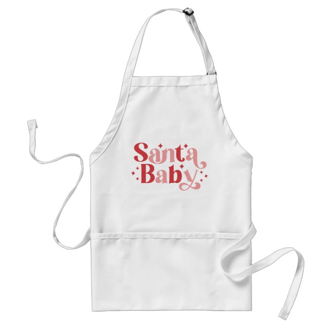 Santa Baby - Retro Christmas Typography Standard Apron (Front)