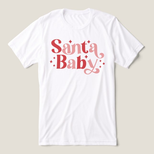 Santa Baby - Retro Christmas Typography Tri-Blend Shirt (Design Front)