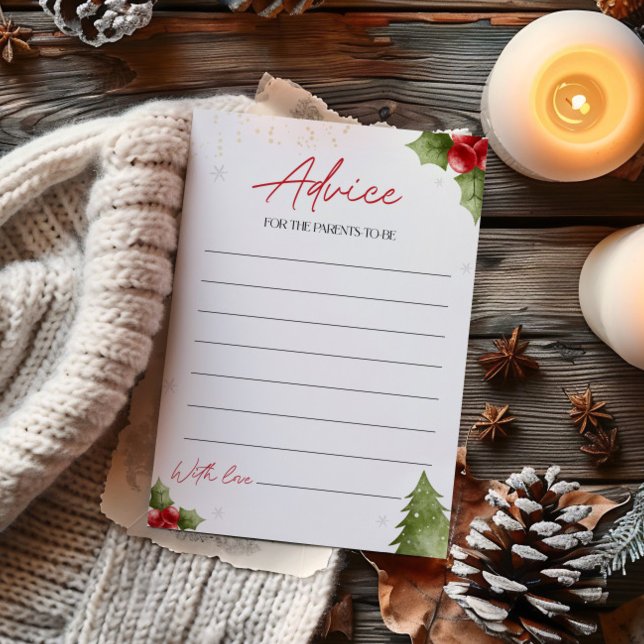 Santa Baby Shower Advice For The Parents Card (Creator Uploaded)