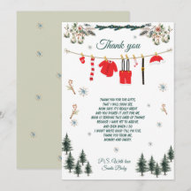 Santa Baby Shower Christmas Theme Thank You Card