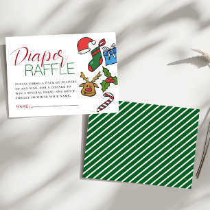 Santa Baby Shower Diaper Raffle Enclosure Card