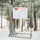 Santa Baby Shower Due Date Calendar Game Sign<br><div class="desc">A festive game sign for guests to guess baby’s arrival. Featuring watercolor Christmas baby clothes and holiday foliage with modern typography.</div>