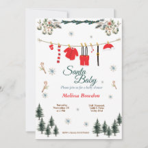 Santa Baby Shower Invitation - Christmas Theme