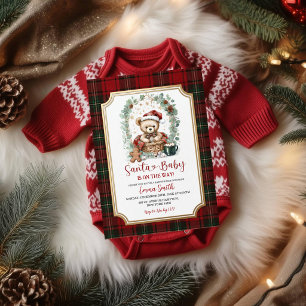 Santa Baby Shower Invitation Teddy Bear Christma