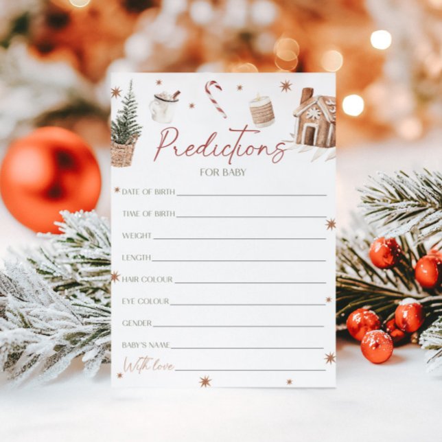 Santa Baby Shower Predictions For Baby Card (Creator Uploaded)