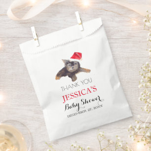 Santa Baby Shower Red Cute simple Thank you Favour Bag
