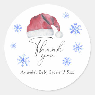 Santa baby shower - Thank You Card Classic Round Sticker