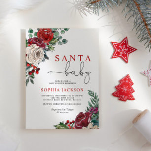 Santa Baby Winter Baby Shower Invitation