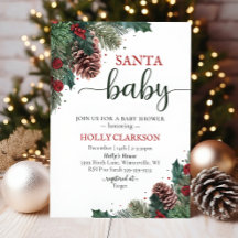 Santa Baby Winter Baby Shower Invitation