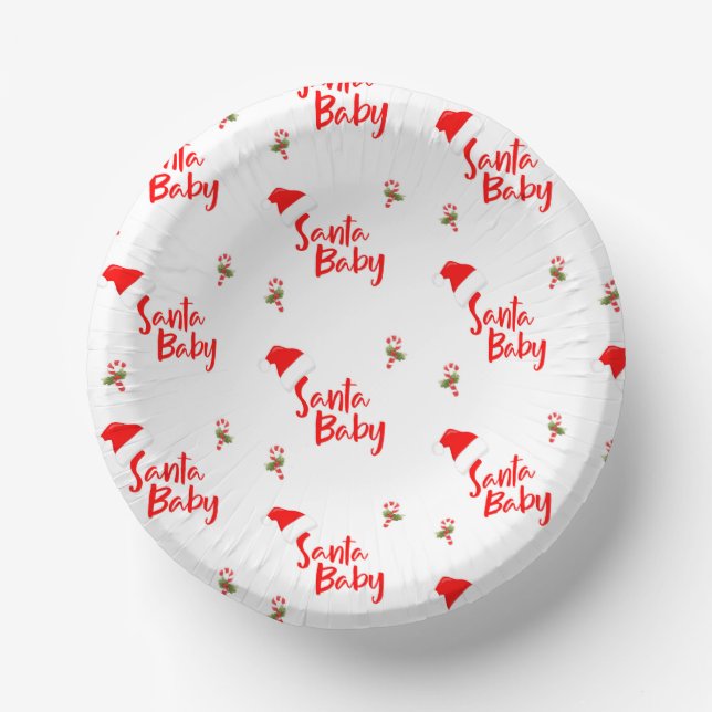 Santa Baby Winter Baby Shower Paper Plate (Front)