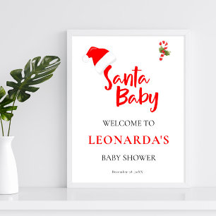 Santa Baby Winter Baby Shower Welcome  Poster