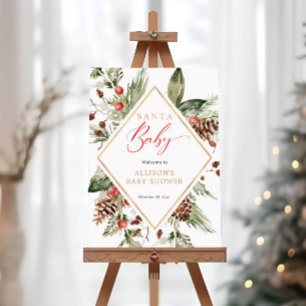 Santa Baby Winter Baby Shower Welcome sign