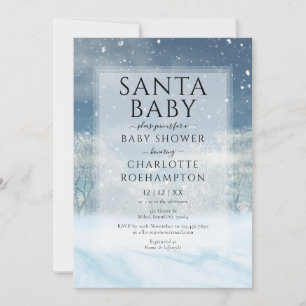 Santa Baby Winter Christmas Baby Shower Invitation