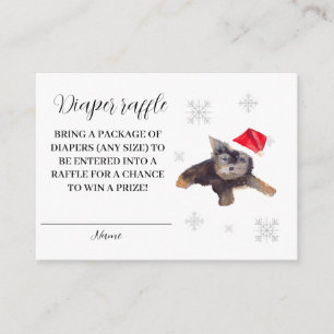 Santa Baby Winter Red Diaper Raffle Baby Shower Enclosure Card