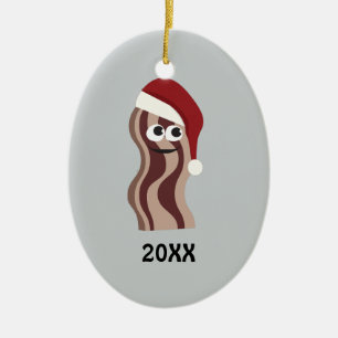 Santa Bacon Ceramic Tree Decoration