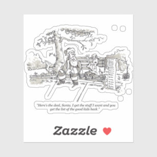 Santa Bad Bad Kid contour sticker