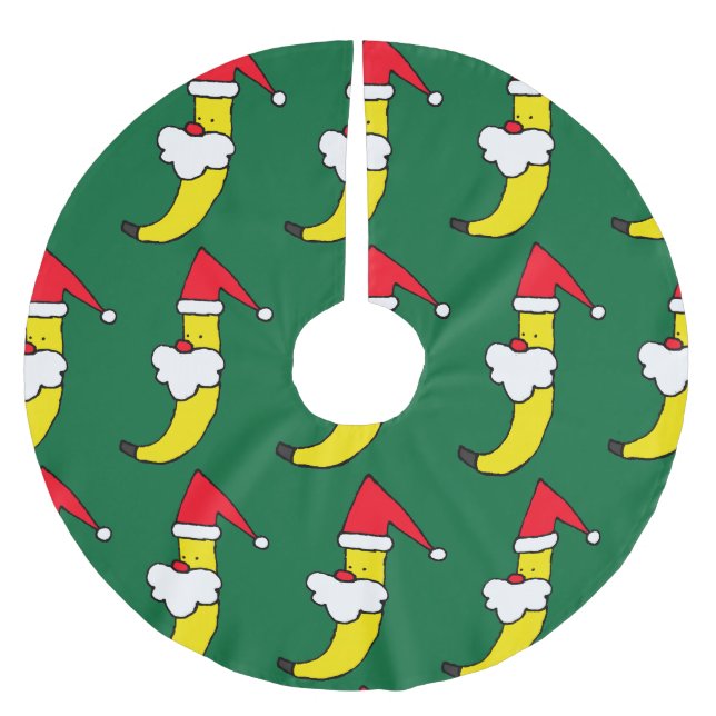 Santa Banana Christmas Tree Skirt (Front)