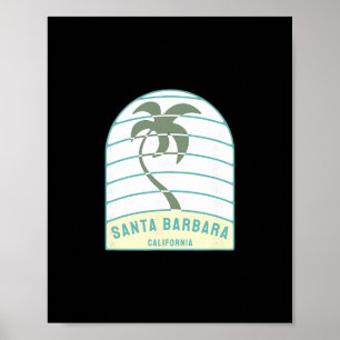 Santa Barbara Beach California Palm Tree Ca Vacati Poster
