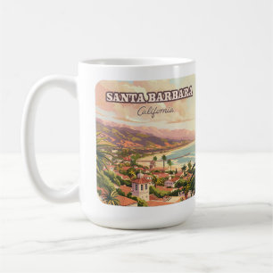 Santa Barbara Beach Central Coast California Retro Coffee Mug