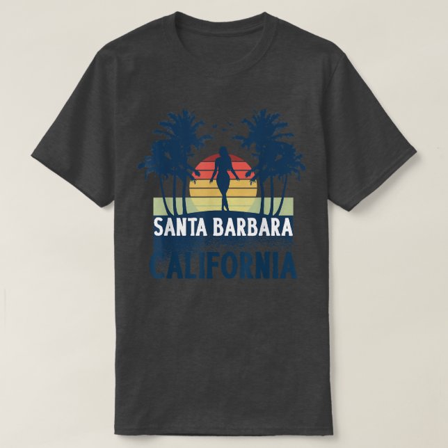 Santa Barbara California Beach, Summer Vacation  T-Shirt (Design Front)