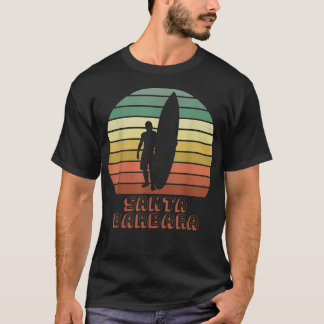 Santa Barbara California Beach Surfer Retro Sunset T-Shirt