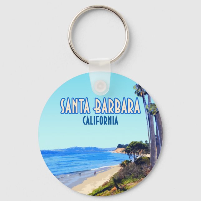 Santa Barbara California Butterfly Beach Montecito Key Ring (Front)