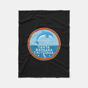 Santa Barbara California Dolphin Ca Vacation Souve Fleece Blanket