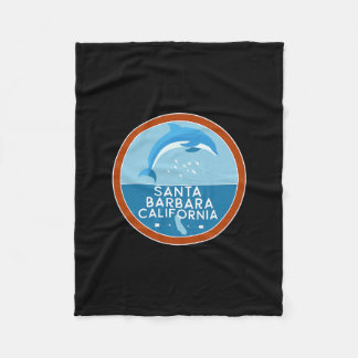 Santa Barbara California Dolphin Ca Vacation Souve Fleece Blanket