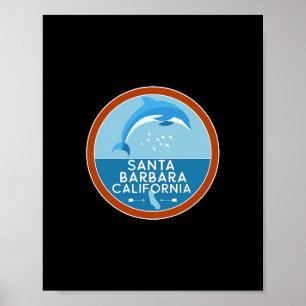 Santa Barbara California Dolphin Ca Vacation Souve Poster