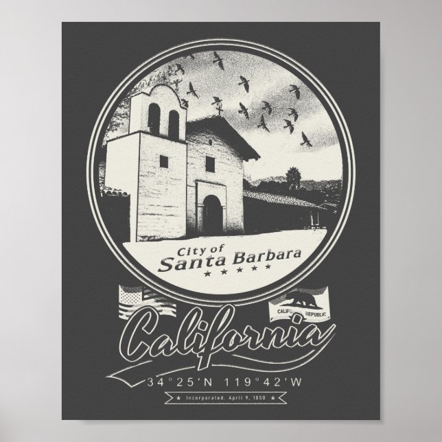 SANTA BARBARA CALIFORNIA POSTER (Front)