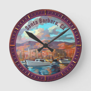 Santa Barbara California Round Clock